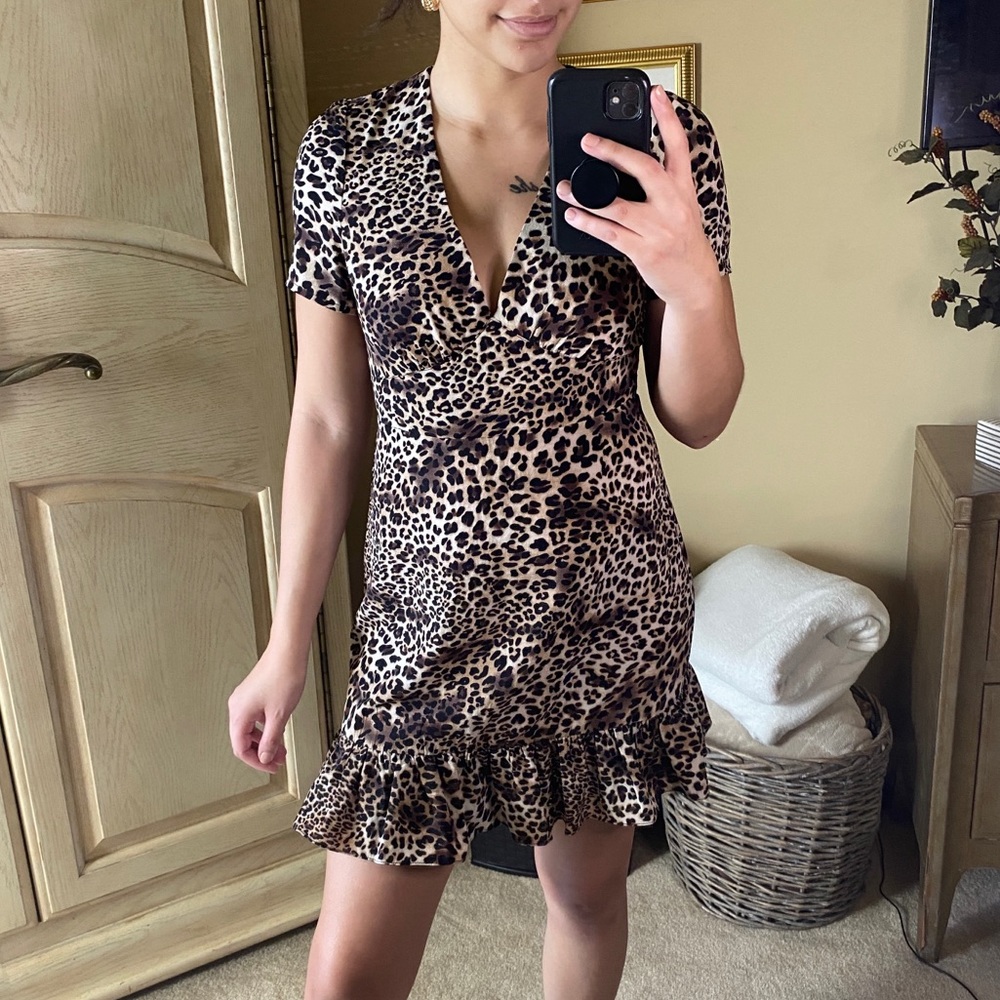 Lulu’s Cheetah Animal Print Ruffled Dress
